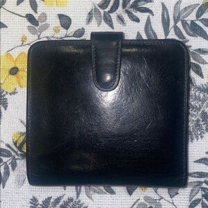 Black Leather Vintage Coach  Wallet